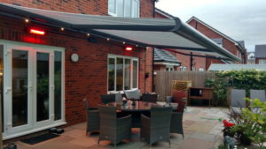 patio awning with heater