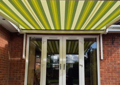 White full Cassette Awning with Gutter Brackets